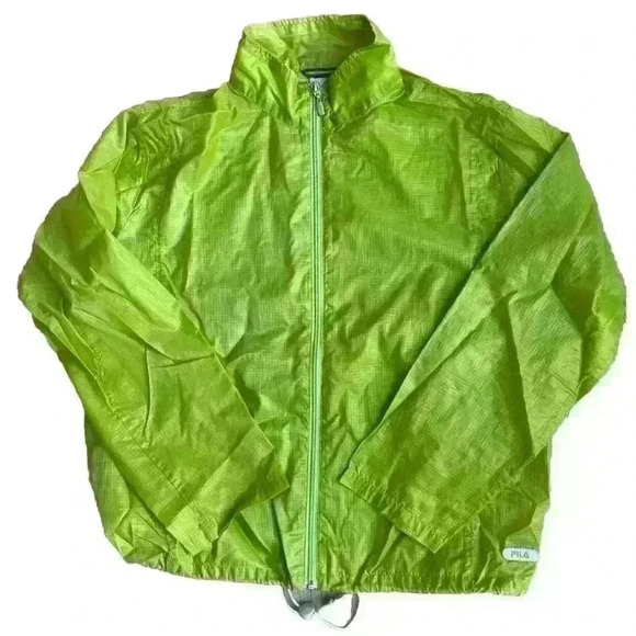 Fila Windbreaker Lightweight Men’s Jacket Full Zip Lime  Green Activewear L - Picture 1 of 11